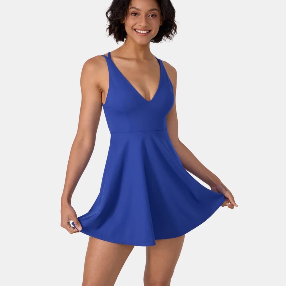 HALARA Blue Athletic Sleeveless Halter Mini Dress - Picture 2 of 4